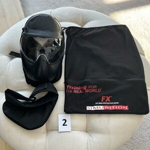 Simunitions FX 8000 Paintball Airsoft Protective Gear Helmet Throat Guard w/ Bag